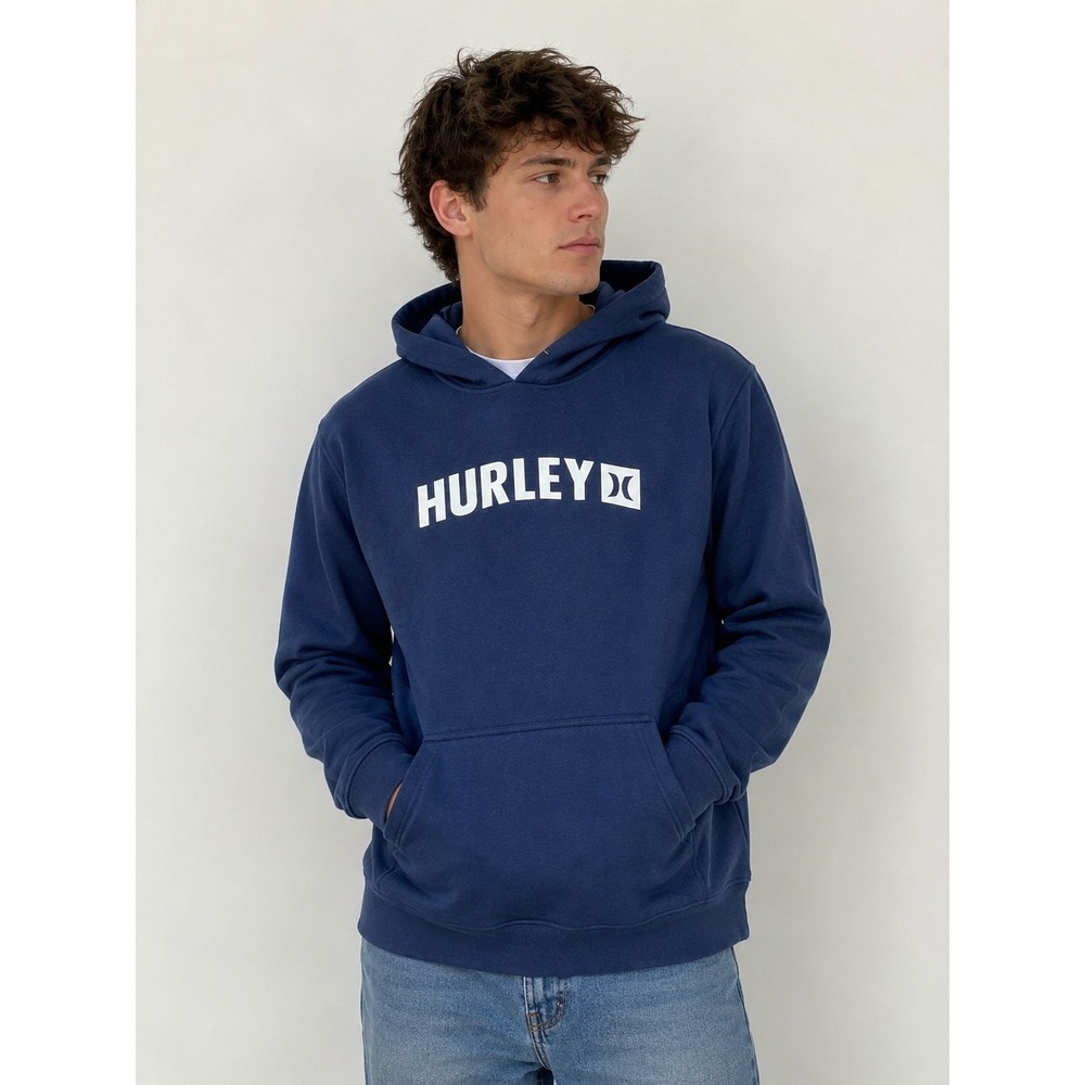Hurley The Box Hoodie Mens Small Navy Blue Pullover Sweatshirt NWT Streetwear